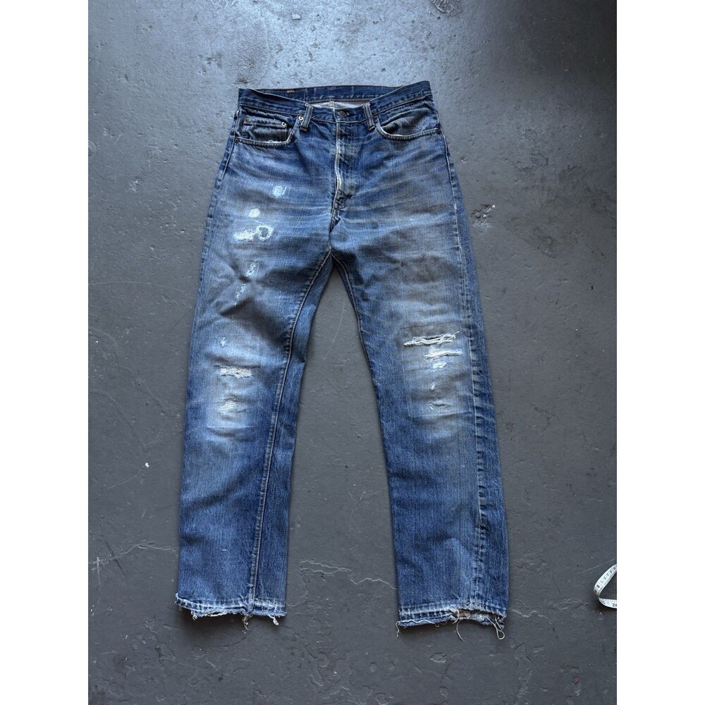 Vintage Levis 505 Jeans Men’s 31x30 Big E 60s No Redline Repaired USA Talon Zip